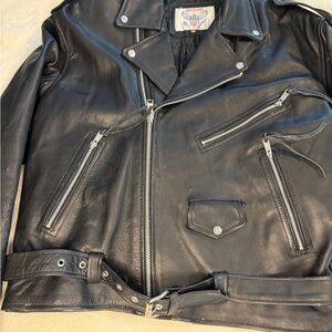 Vintage VANGUARD Leather of America Biker Jacket - Men’s 50 - Heavyweight Black